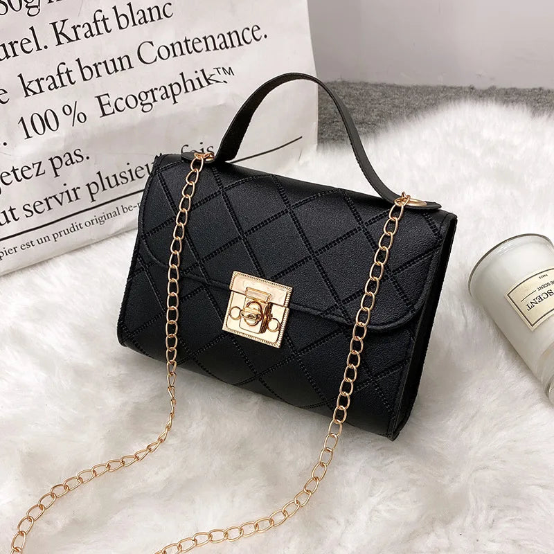 Simple Women Crossbody Clutch Bag PU Shoulder Handbag