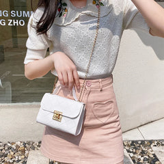 Simple Women Crossbody Clutch Bag PU Shoulder Handbag