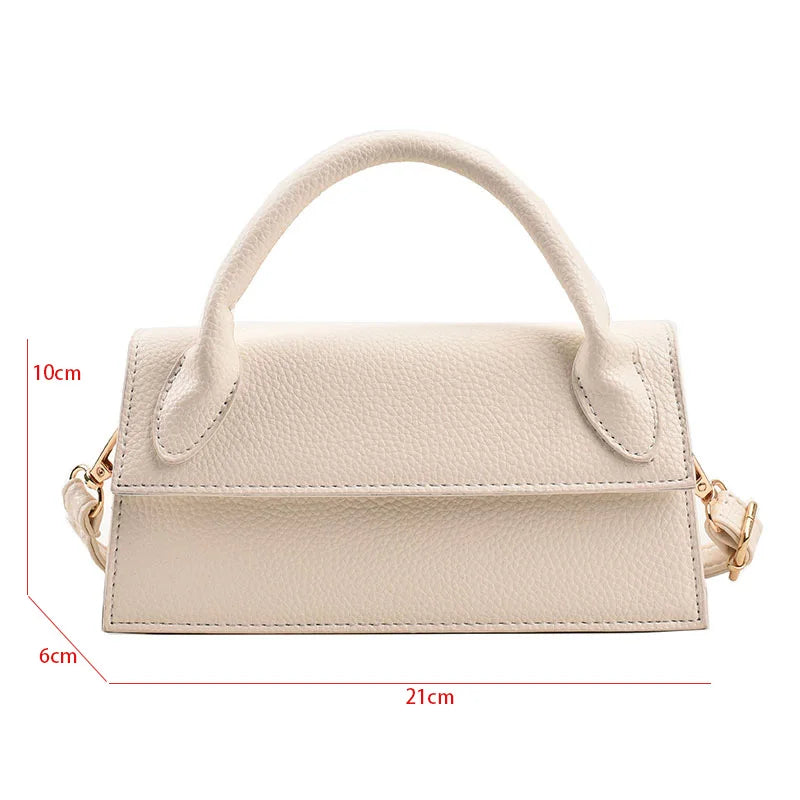 Small Messenger Bag For Women Solid Flap Pu Leather Shoulder Bag
