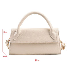 Small Messenger Bag For Women Solid Flap Pu Leather Shoulder Bag