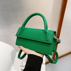 Small Messenger Bag For Women Solid Flap Pu Leather Shoulder Bag