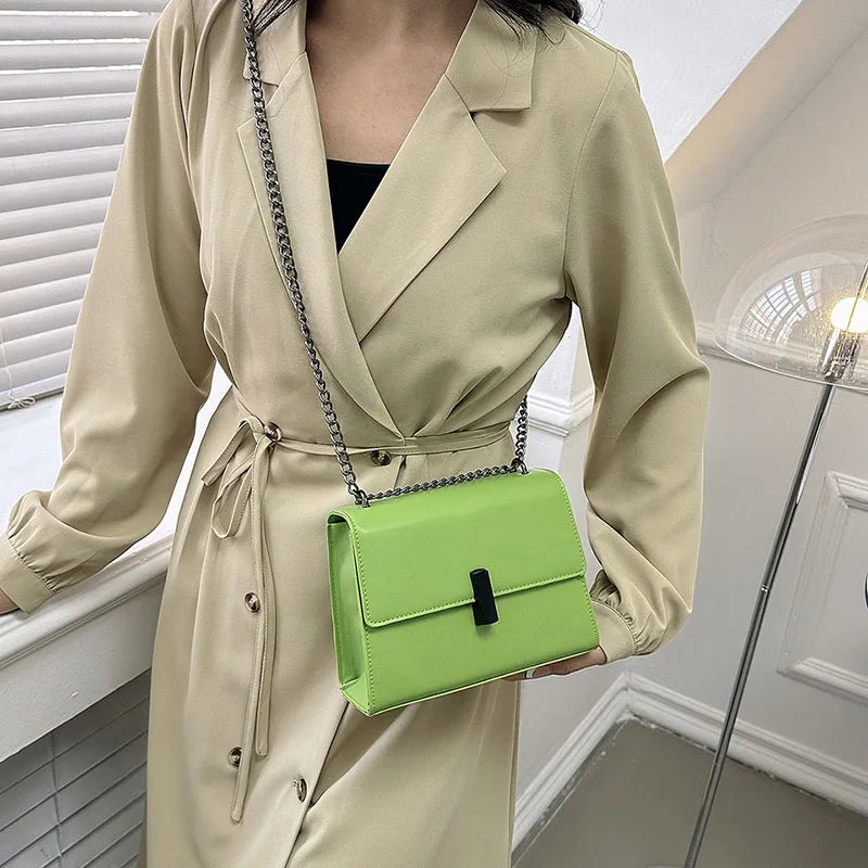 Small PU Leather Flap Shoulder Bags Chain Crossbody Hit Female Purses Handbags
