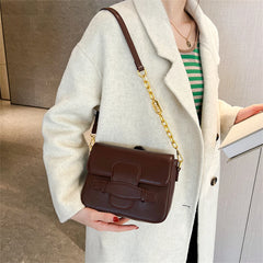 PU Leather Shoulder Side Bags for Women Chains Handbags Female Crossbody Bag