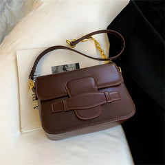 PU Leather Shoulder Side Bags for Women Chains Handbags Female Crossbody Bag