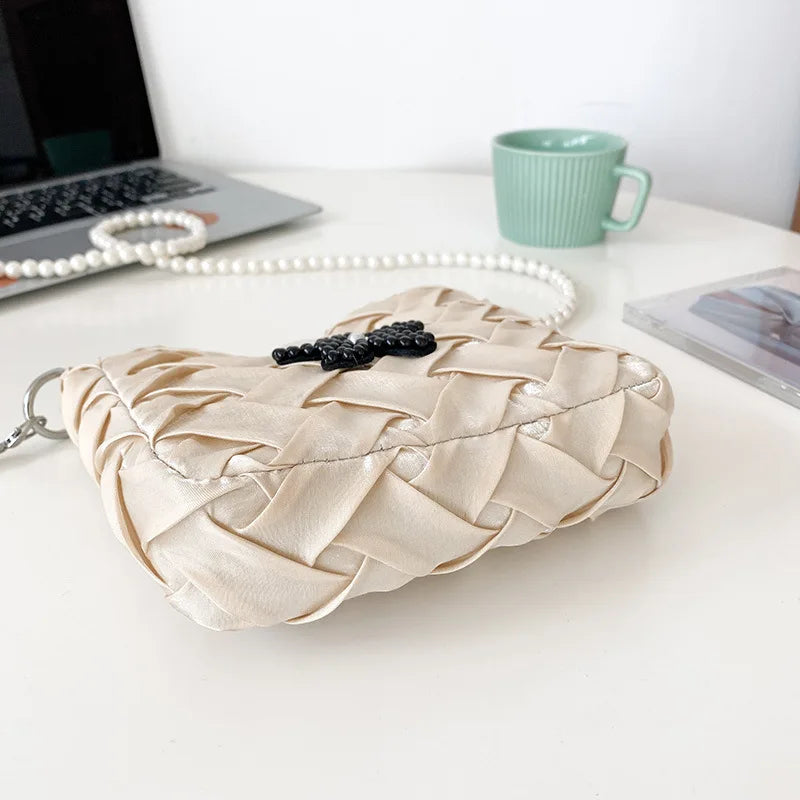 Pearls Chains Shoulder Bag Women Crossbody Purse Lady Messenger Handbag