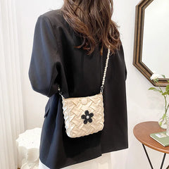 Pearls Chains Shoulder Bag Women Crossbody Purse Lady Messenger Handbag