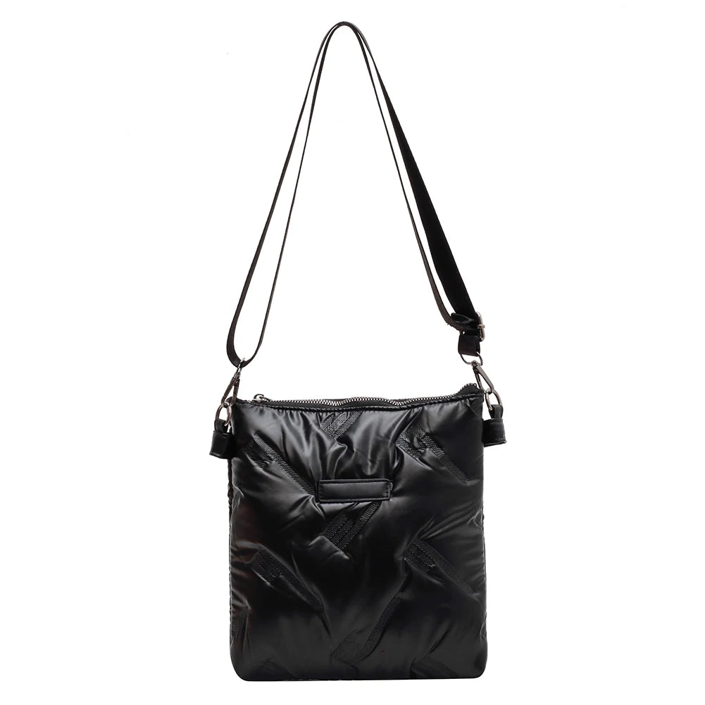 Quilted Shoulder Bag for Women Padded Handbag Female Square Bag