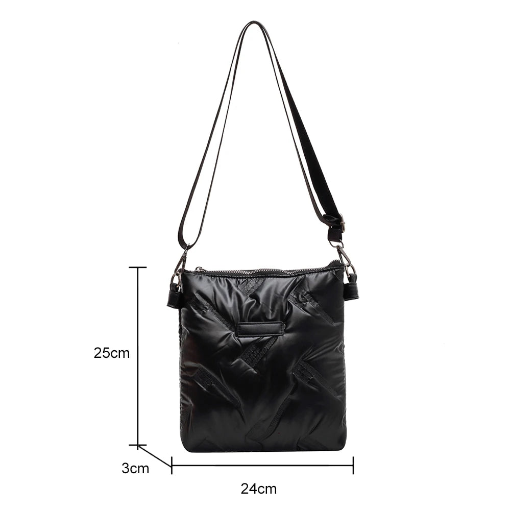 Quilted Shoulder Bag for Women Padded Handbag Female Square Bag