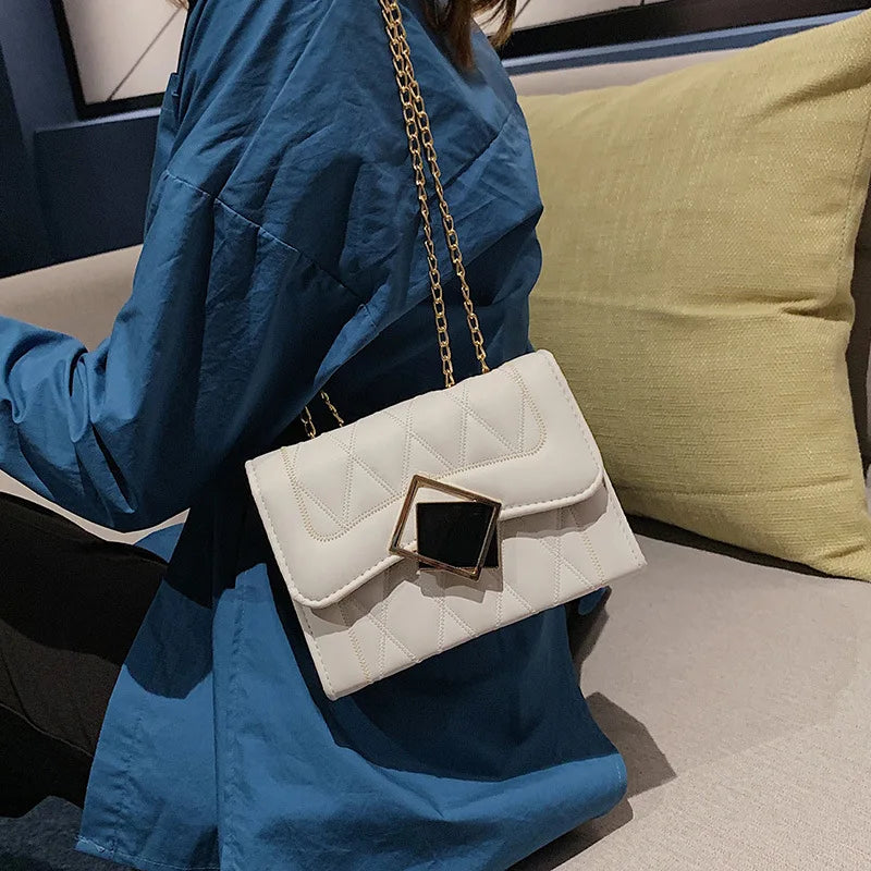 Small Square Bag Ladies Shoulder Messenger Bag PU Leather Handbag