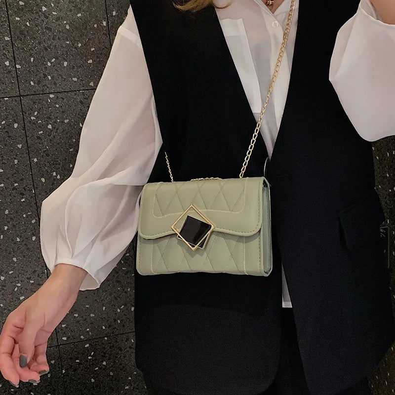 Small Square Bag Ladies Shoulder Messenger Bag PU Leather Handbag