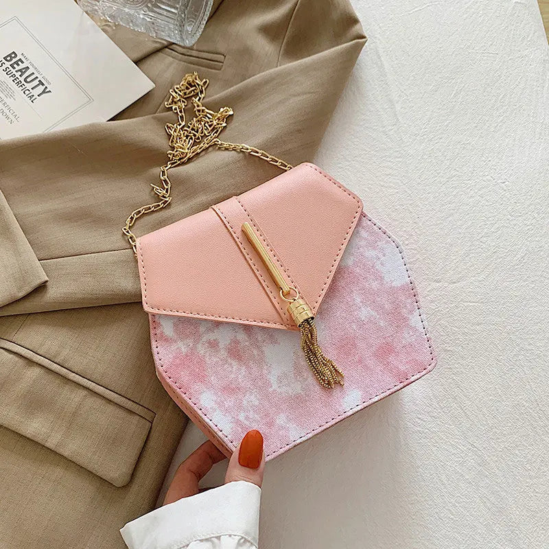 Small Square Leather Shoulder Bag Chain Strap Crossbody Phone Purse