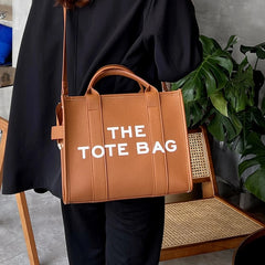 Matte Pu Leather Small Tote Bag for Women - Letters Handbags