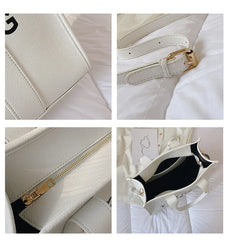 Matte Pu Leather Small Tote Bag for Women - Letters Handbags