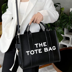 Matte Pu Leather Small Tote Bag for Women - Letters Handbags