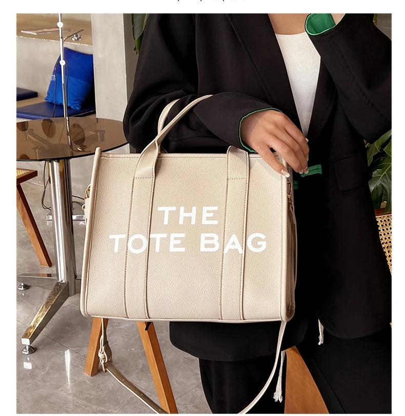 Matte Pu Leather Small Tote Bag for Women - Letters Handbags