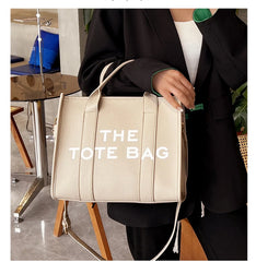 Matte Pu Leather Small Tote Bag for Women - Letters Handbags