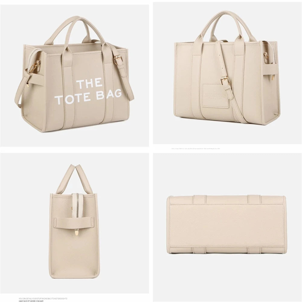 Matte Pu Leather Small Tote Bag for Women - Letters Handbags
