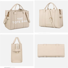 Matte Pu Leather Small Tote Bag for Women - Letters Handbags
