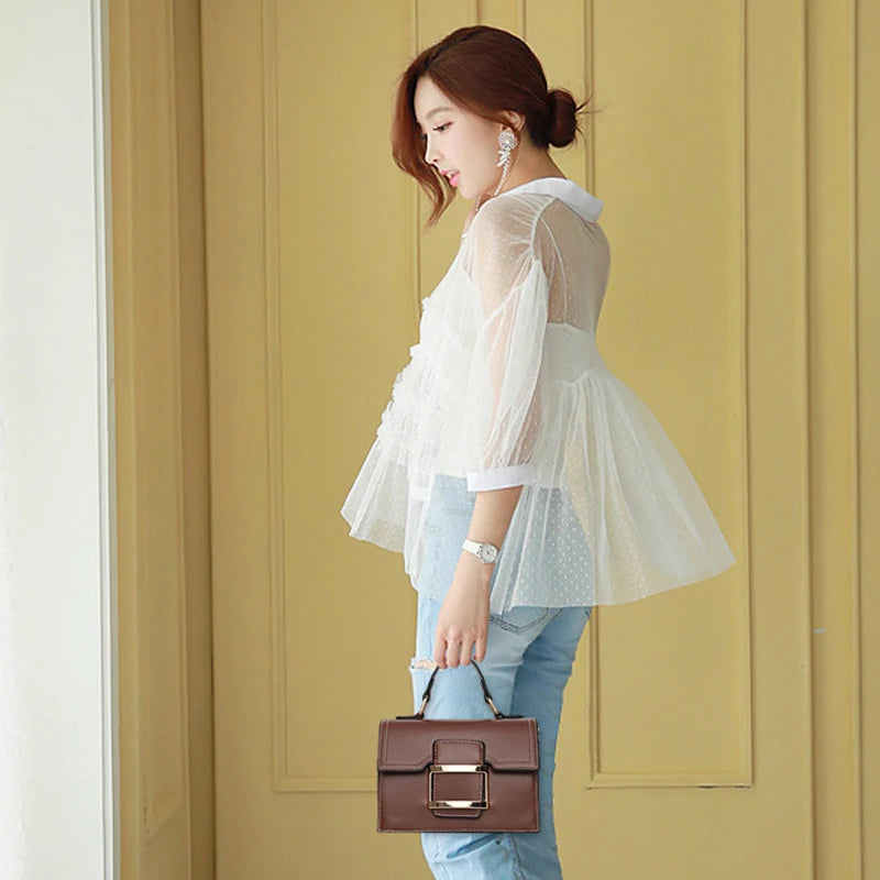 Small Women Shoulder Bag High Leather Crossboday & Messenger Tote Bags