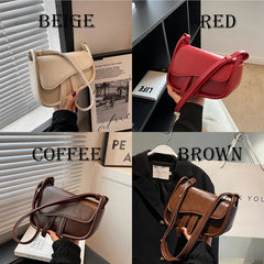 Small PU Leather Half Round Shoulder Bag for Women - Crossbody Bag Sac