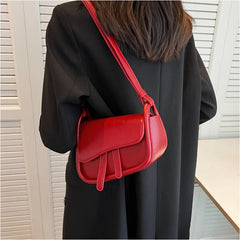 Small PU Leather Half Round Shoulder Bag for Women - Crossbody Bag Sac