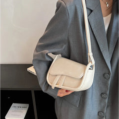 Small PU Leather Half Round Shoulder Bag for Women - Crossbody Bag Sac