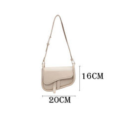 Small PU Leather Half Round Shoulder Bag for Women - Crossbody Bag Sac