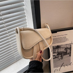 Small PU Leather Half Round Shoulder Bag for Women - Crossbody Bag Sac