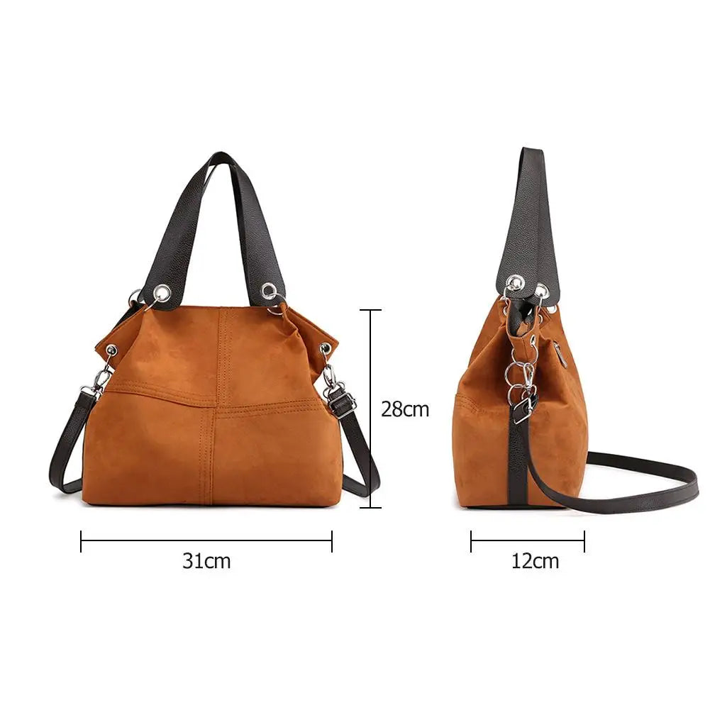 Corduroy Leather Shoulder Messenger Handbag for Women