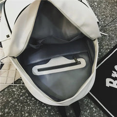 Soft Leather Female Backpack Multiple Zipper Student Backpack