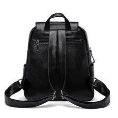 Soft Leather Women Muti Function Backpack Large Capacity Shoulders Bag