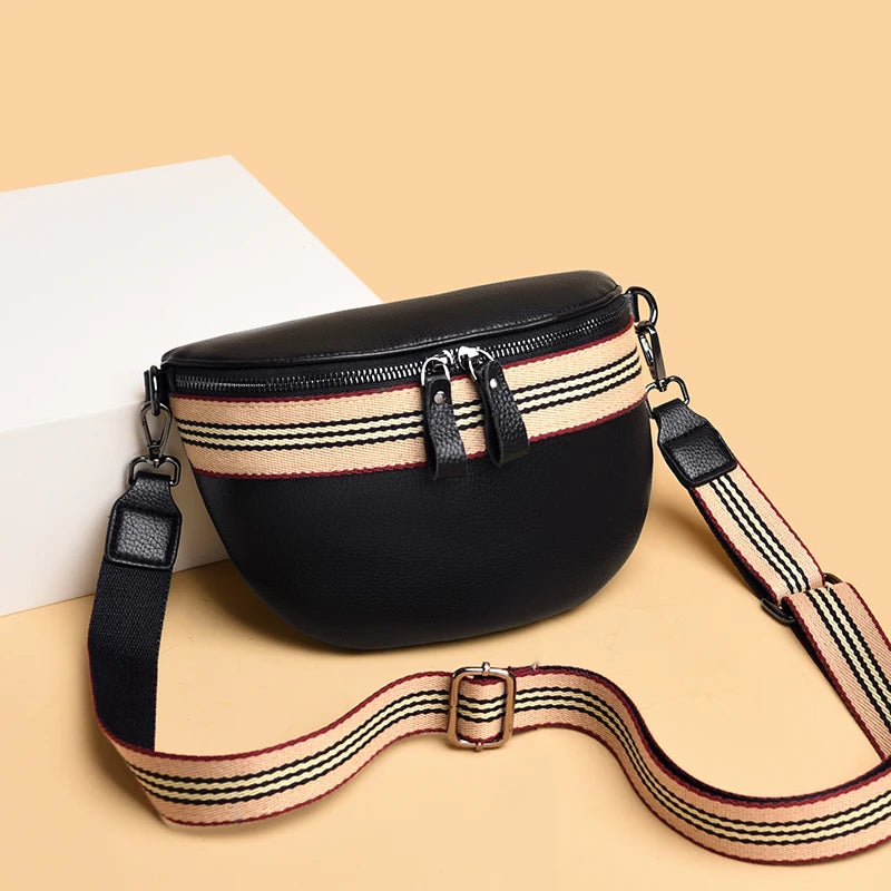 Soft Leather Women Shoulder Bag Pretty Style Girls Chest Bag Women Handbag