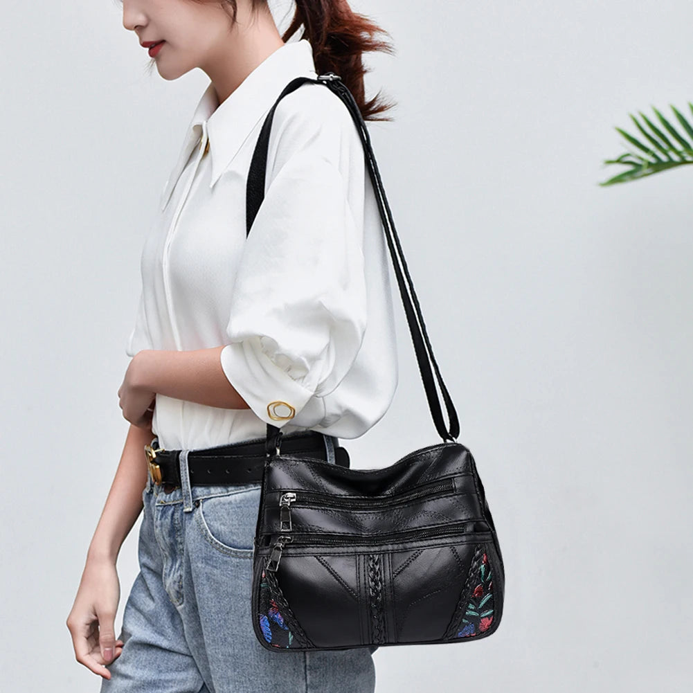 Flower Printed Crossbody Bag for Women