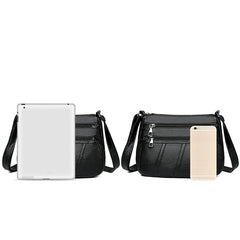 Vintage PU Leather Shoulder Bag Women Crossbody Large Capacity Square Bag