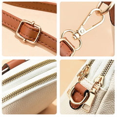 Soft PU Leather Women Shoulder Bags Small Satchel Zipper Messenger Purse