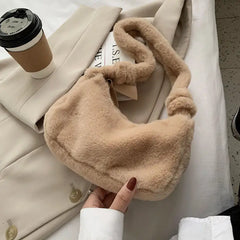 Soft Plush Women Handbags Faux Fur Ladies Small Shoulder Bags