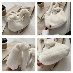 Soft Plush Women Handbags Faux Fur Ladies Small Shoulder Bags