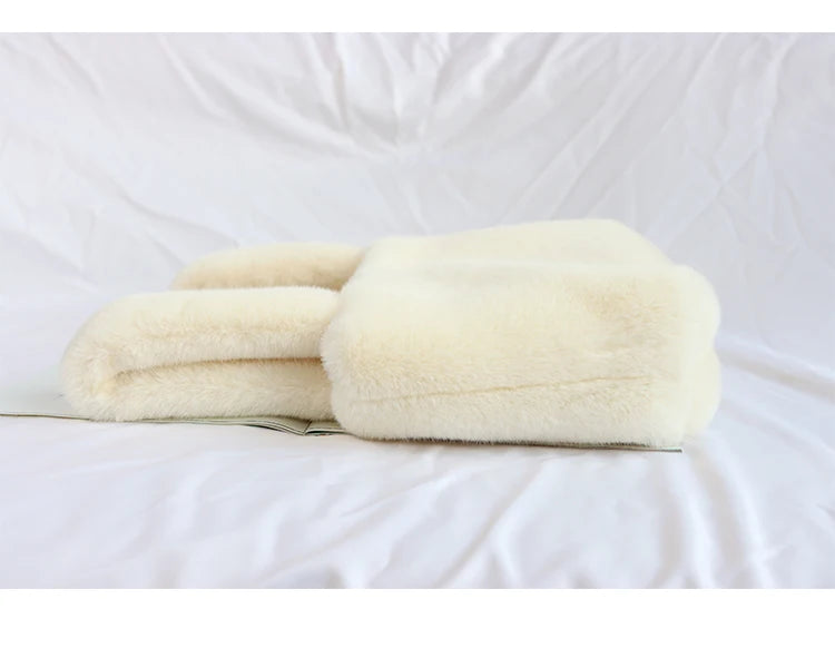 Soft Plush Women Tote Handbags Shoulder Bags Faux Fur Clutch Purses