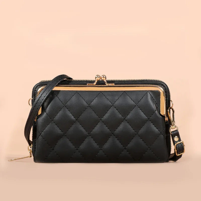 Multifunction Lingge Horizontal Shoulder Bag Women's Crossbody Clutch