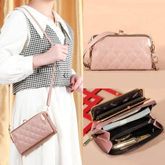 Multifunction Lingge Horizontal Shoulder Bag Women's Crossbody Clutch
