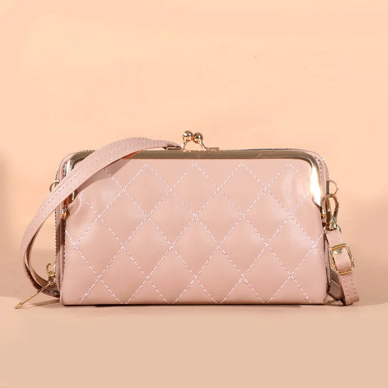 Multifunction Lingge Horizontal Shoulder Bag Women's Crossbody Clutch
