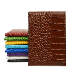 Crocodile Grain PU Leather Passport Holder Blank Cover
