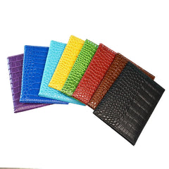 Crocodile Grain PU Leather Passport Holder Blank Cover Wallet