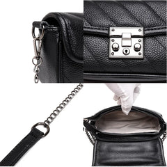 Genuine Leather Women Shoulder Bag Lady Chain Small Messenger Bag