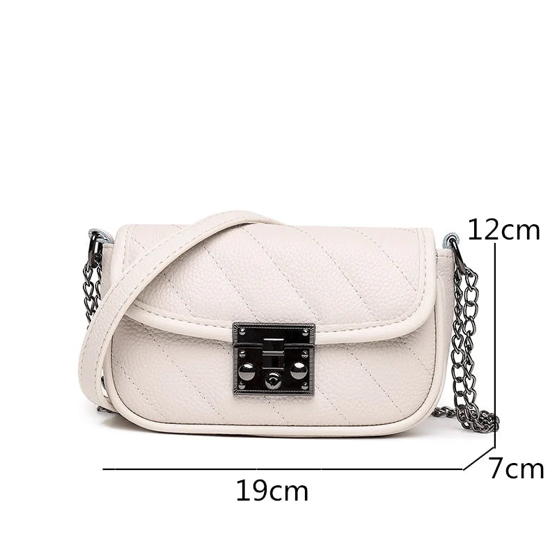 Genuine Leather Women Shoulder Bag Lady Chain Small Messenger Bag