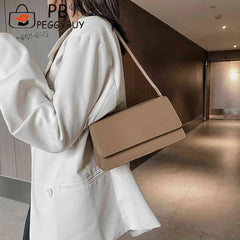 Solid Handbag Women Flap Underarm Shoulder Bags High PU Leather Phone Bags