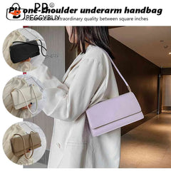 Solid Handbag Women Flap Underarm Shoulder Bags High PU Leather Phone Bags