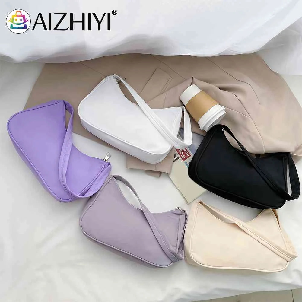 Vintage Nylon Women Shoulder Handbags Retro Female Hobos Bags