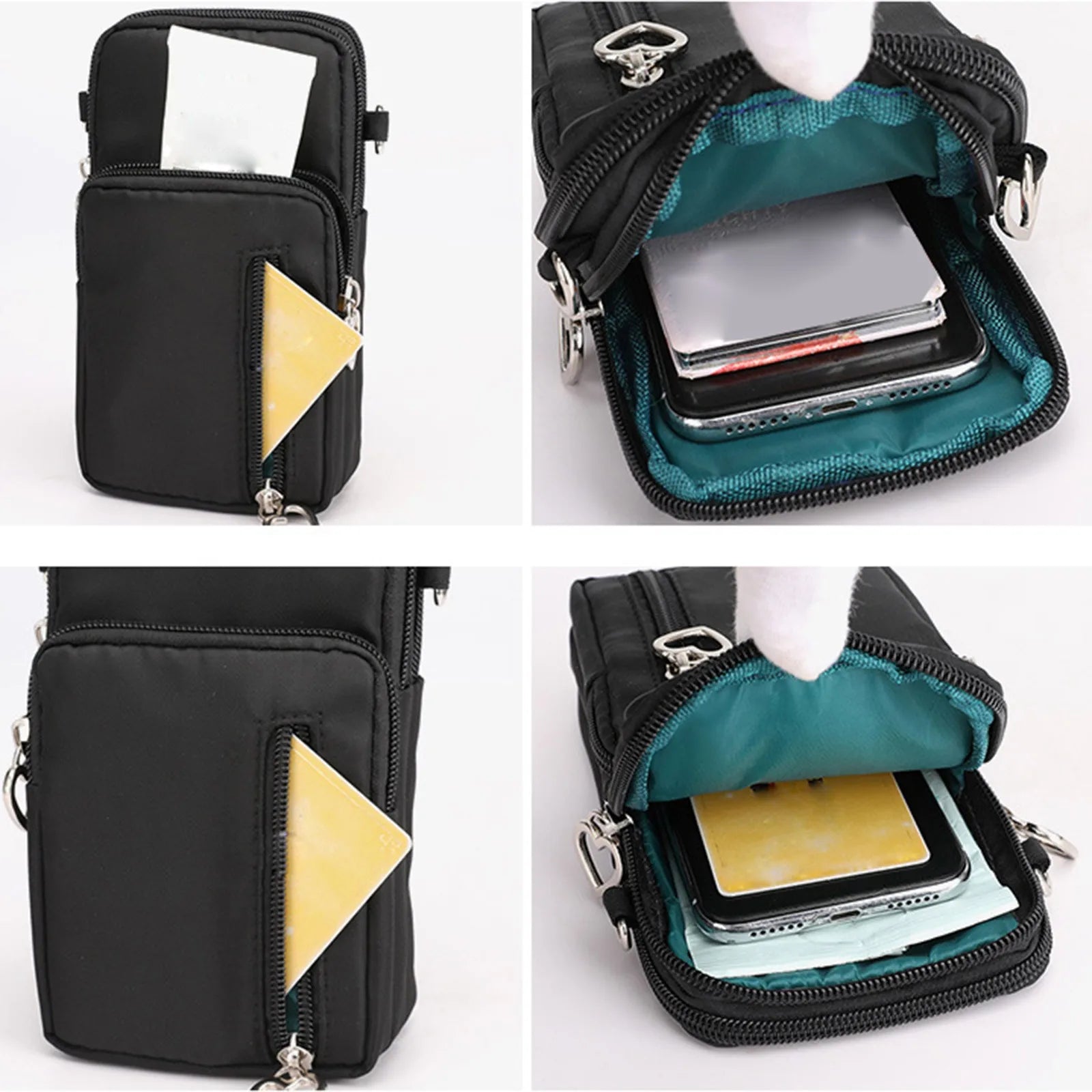 Solid Non Printing Small Shoulder Bag for Men and Women