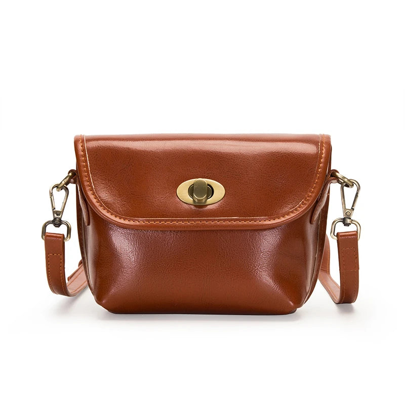 Wax Leather Women Shoulder Crossbody Bag 2022